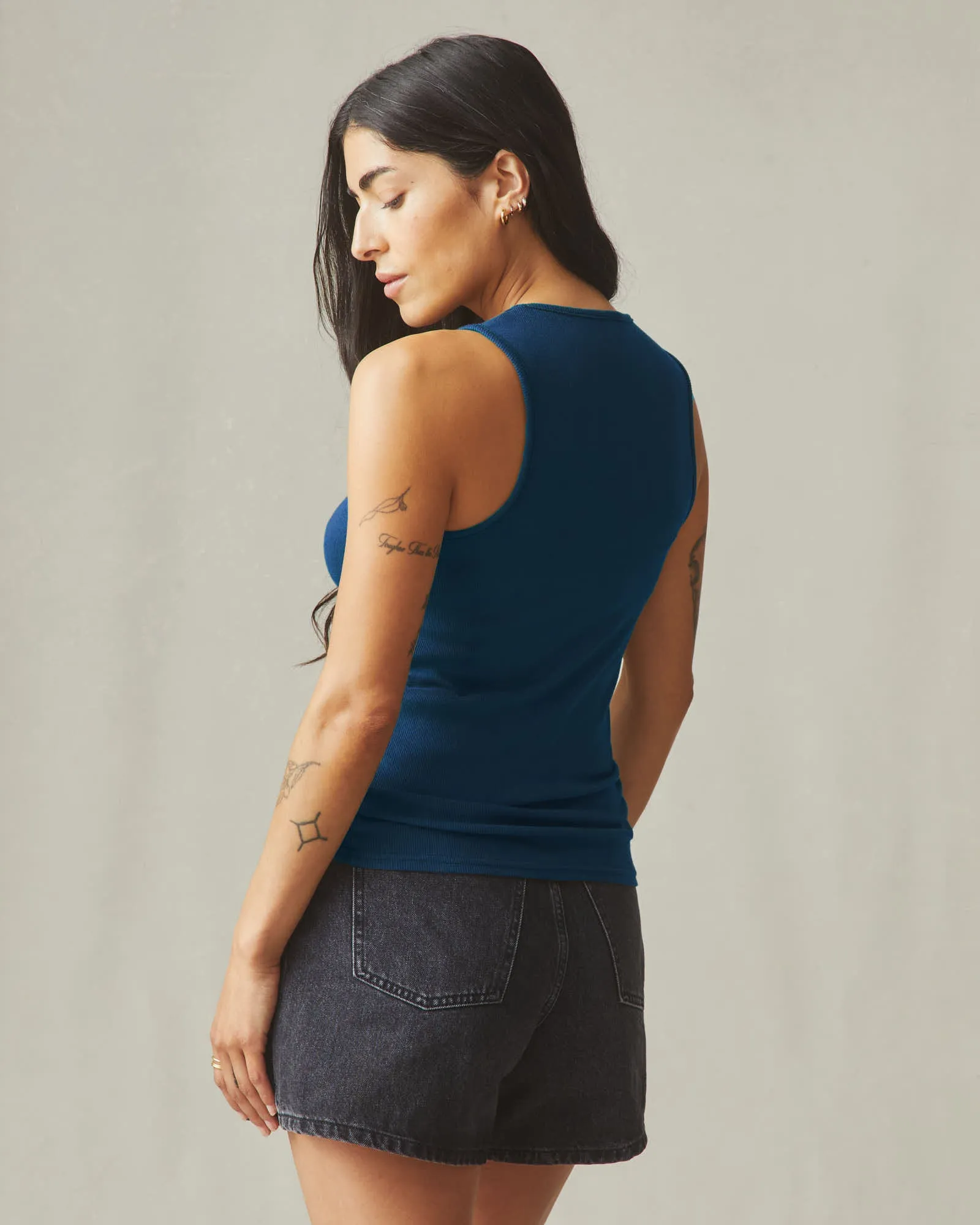 Women's Luxe Rib Tank - Estate Blue sold by American Giant product image thumbnail 3