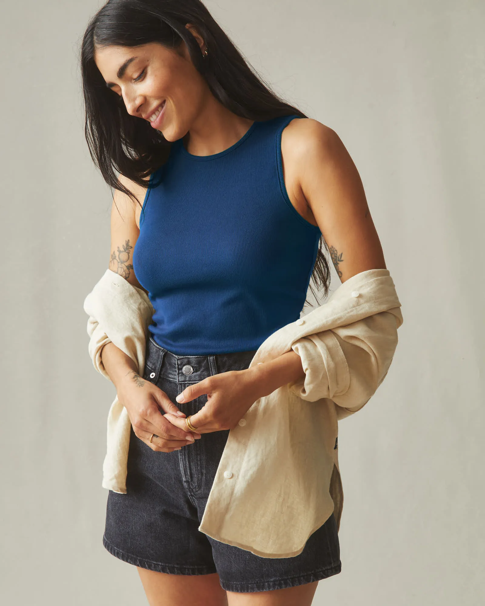 Women's Luxe Rib Tank - Estate Blue sold by American Giant product image thumbnail 5