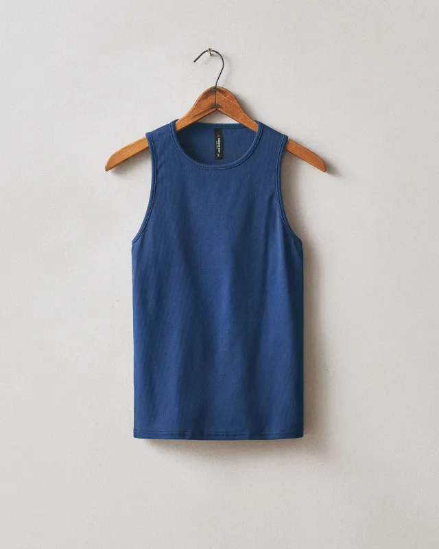 Women's Luxe Rib Tank - Estate Blue made by American Giant