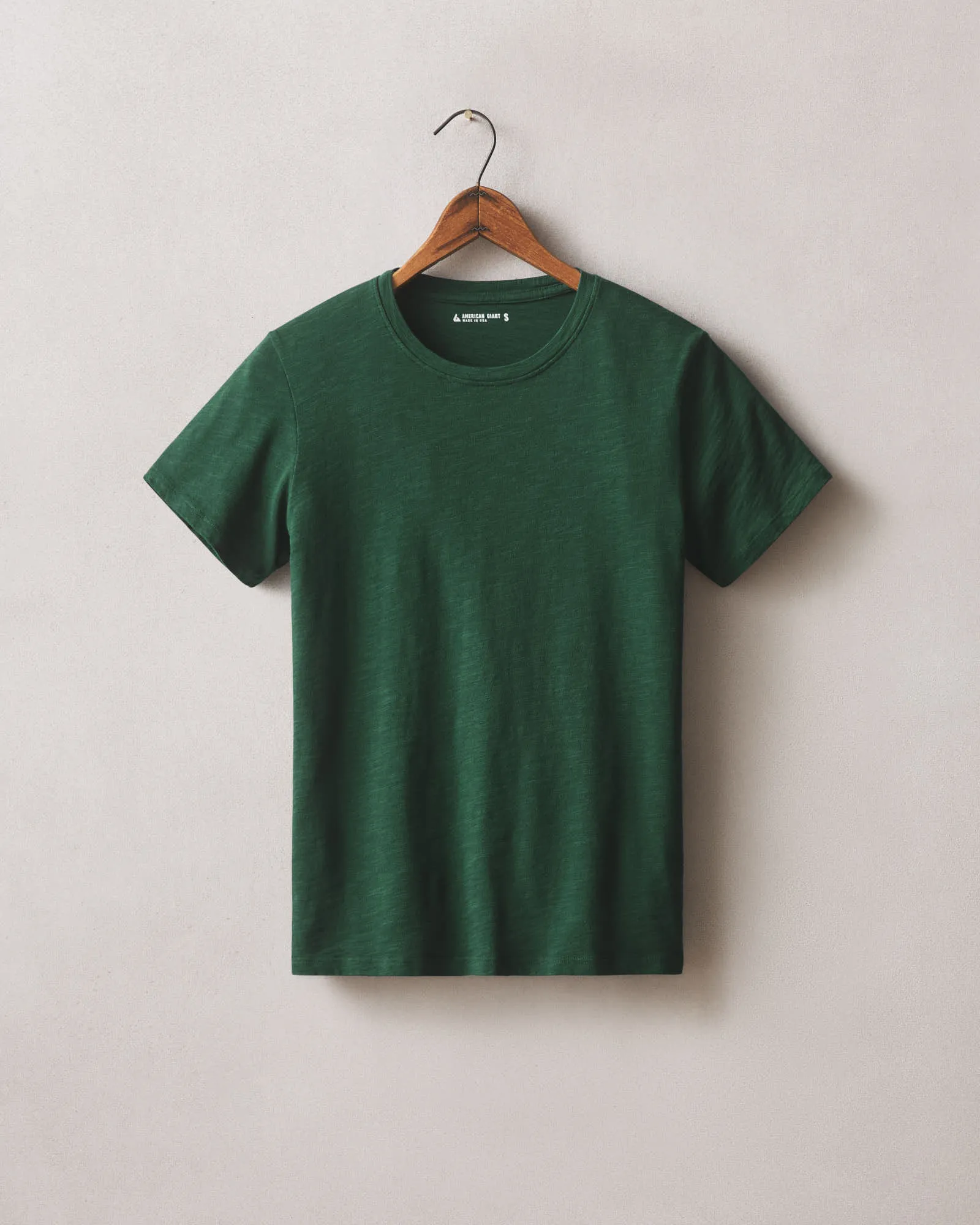 Women's Premium Slub Crew Tee - Dark Green sold by American Giant