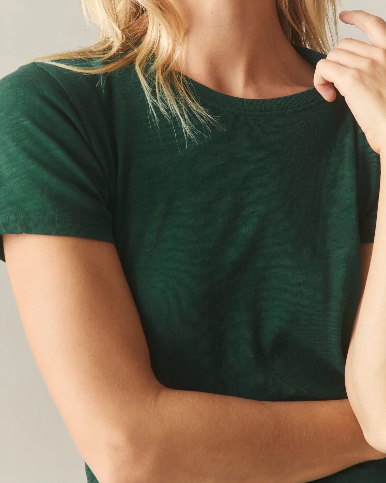 Women's Premium Slub Crew Tee - Dark Green sold by American Giant product image thumbnail 4