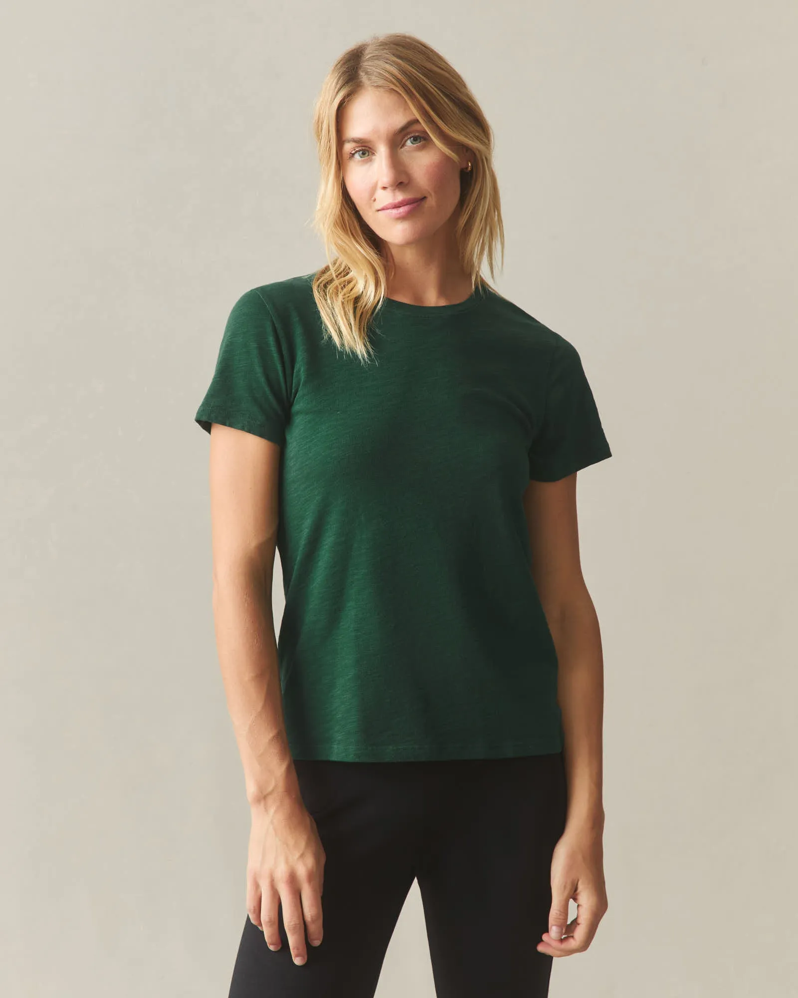 Women's Premium Slub Crew Tee - Dark Green sold by American Giant product image thumbnail 2