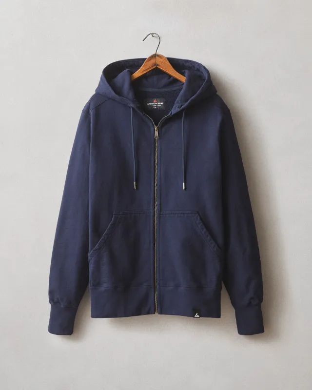 Men's Classic Full Zip - True Navy made by American Giant