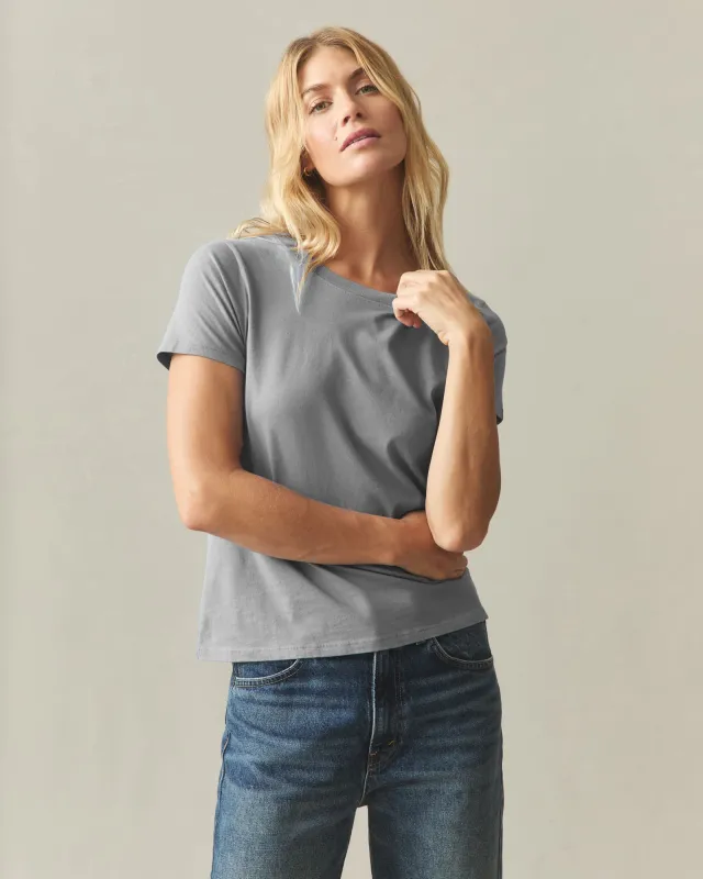 Women's Classic Cotton Crew Tee - Drizzle made by American Giant