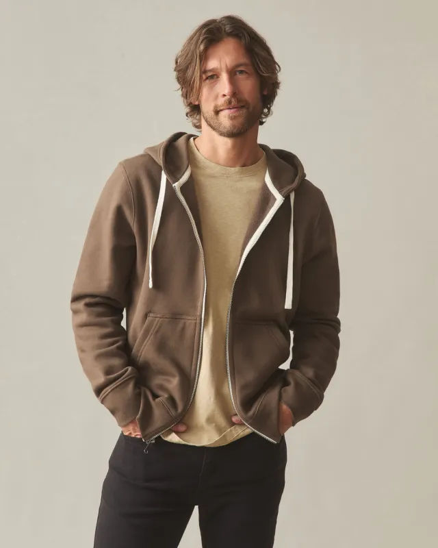 Men's Midweight Full Zip - Cocoa Creme made by American Giant