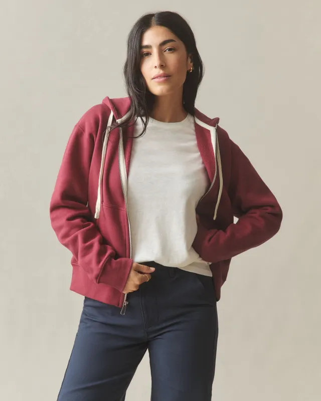 Women's Midweight Full Zip - Holly Berry made by American Giant