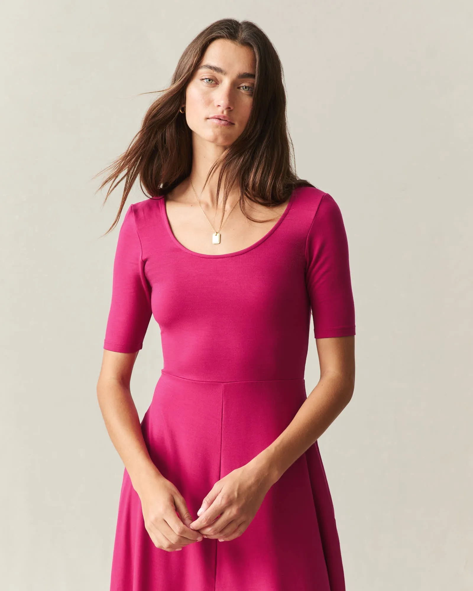 Women's Short Sleeve Flex Dress - Cherries Jubilee sold by American Giant product image thumbnail 5