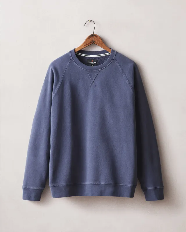 Men's Relaxed French Terry Crew - Patriot Blue made by American Giant