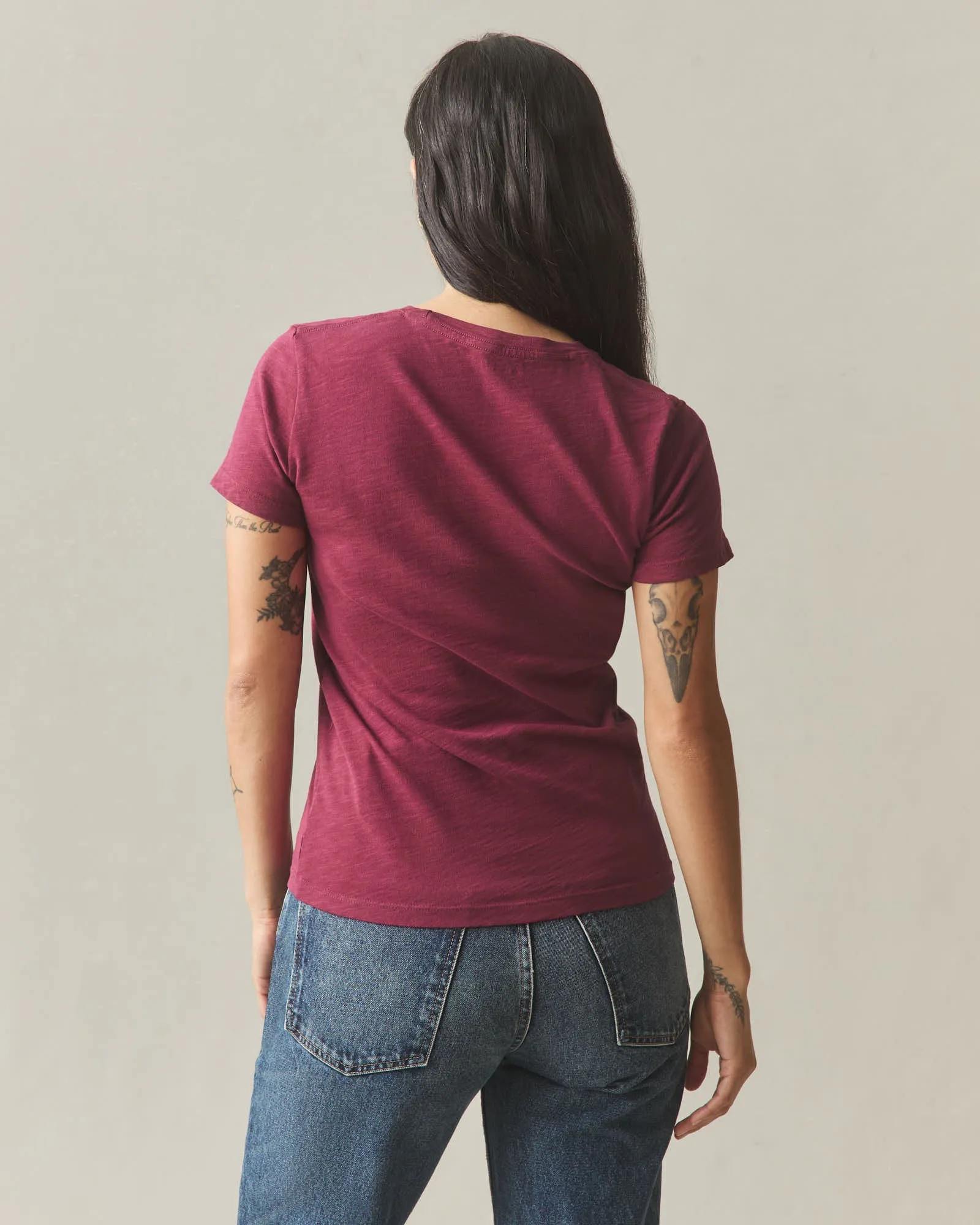 Women's Premium Slub Crew Tee - Holly Berry sold by American Giant product image thumbnail 2