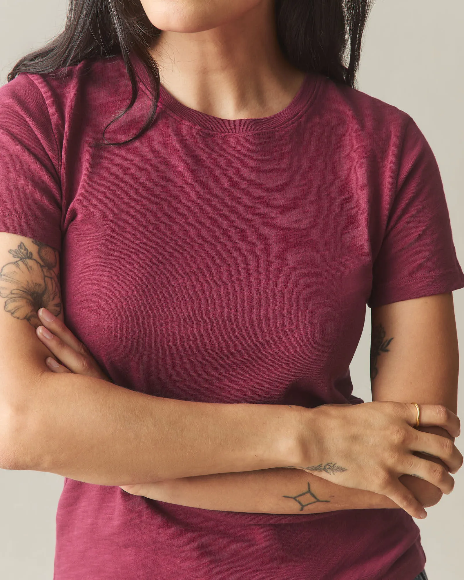 Women's Premium Slub Crew Tee - Holly Berry sold by American Giant product image thumbnail 3