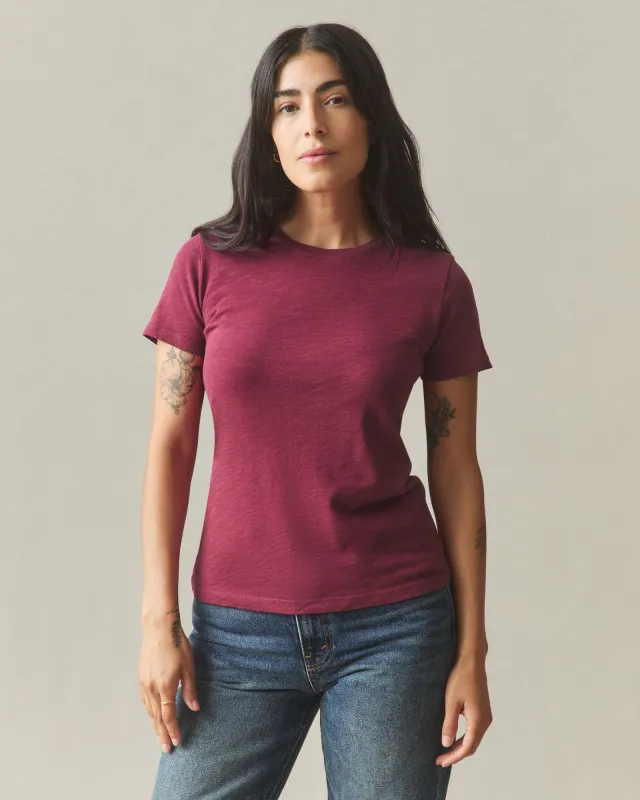 Women's Premium Slub Crew Tee - Holly Berry made by American Giant