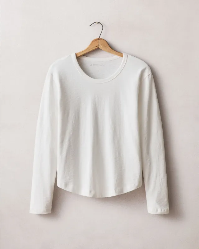 Women's Premium Slub Curved Hem Long Sleeve - Sugar Swizzle made by American Giant
