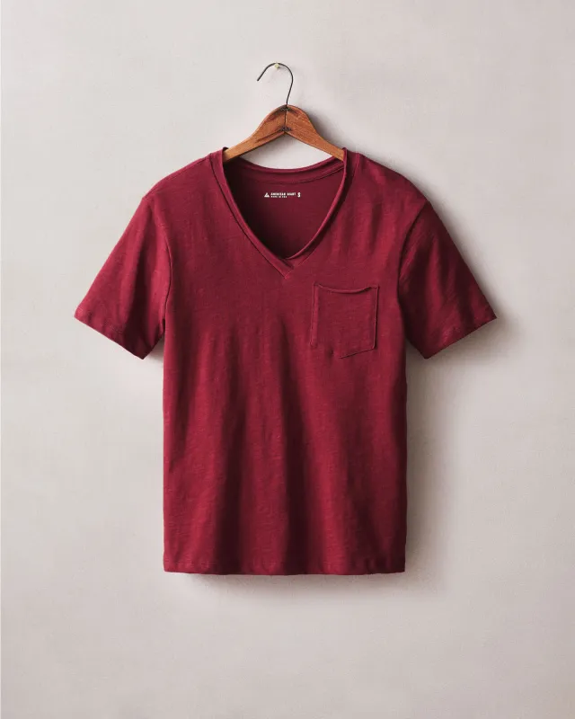Women's Premium Slub Pocket Tee - Syrah made by American Giant