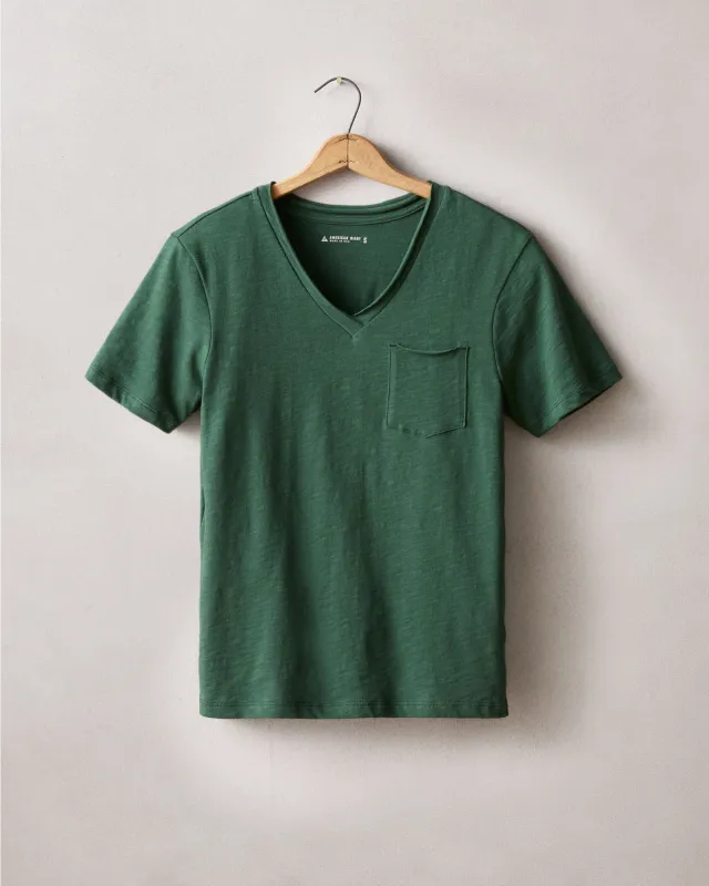Women's Premium Slub Pocket Tee - Pineneedle made by American Giant