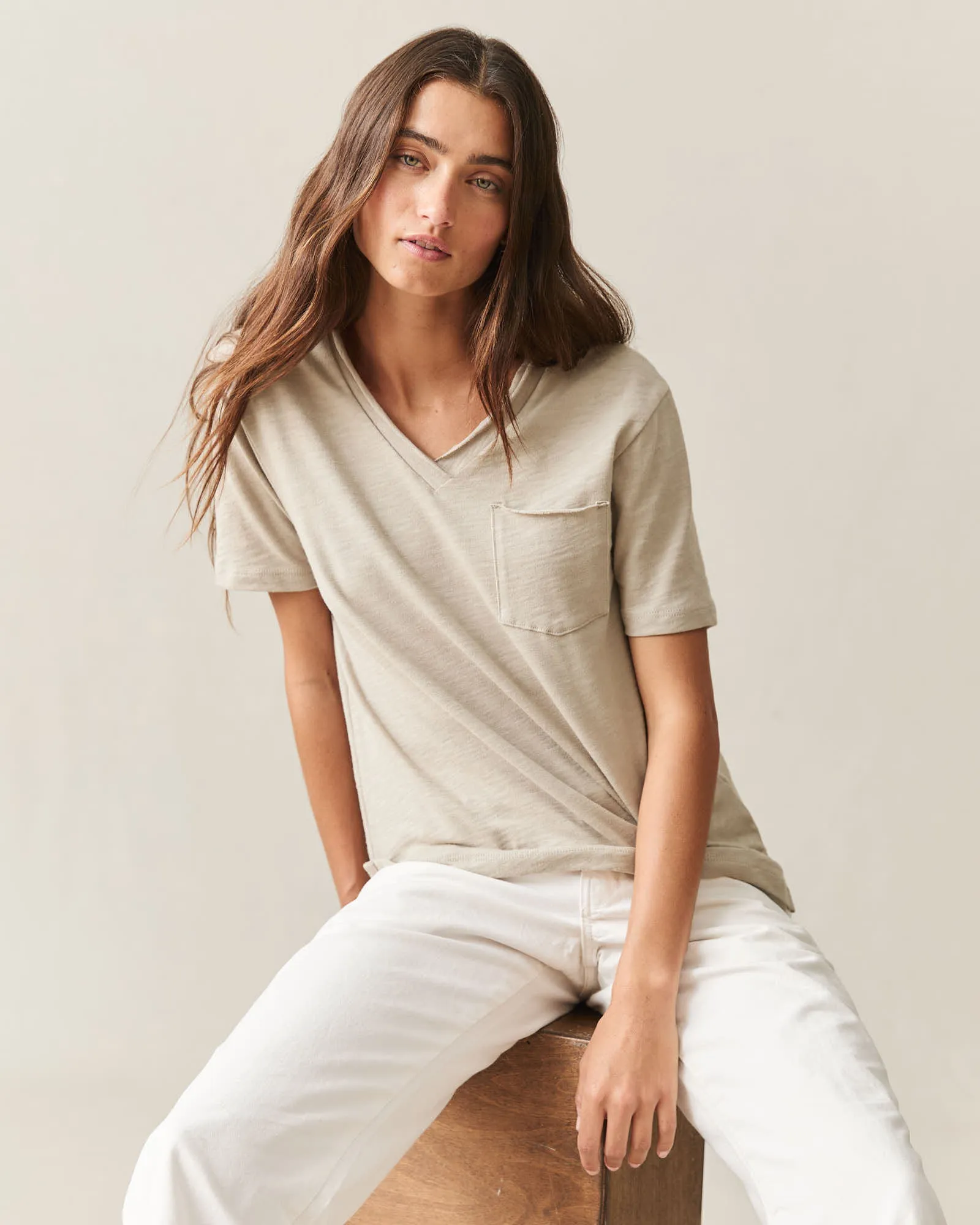 Women's Premium Slub Pocket Tee - Feather Grey sold by American Giant product image thumbnail 5
