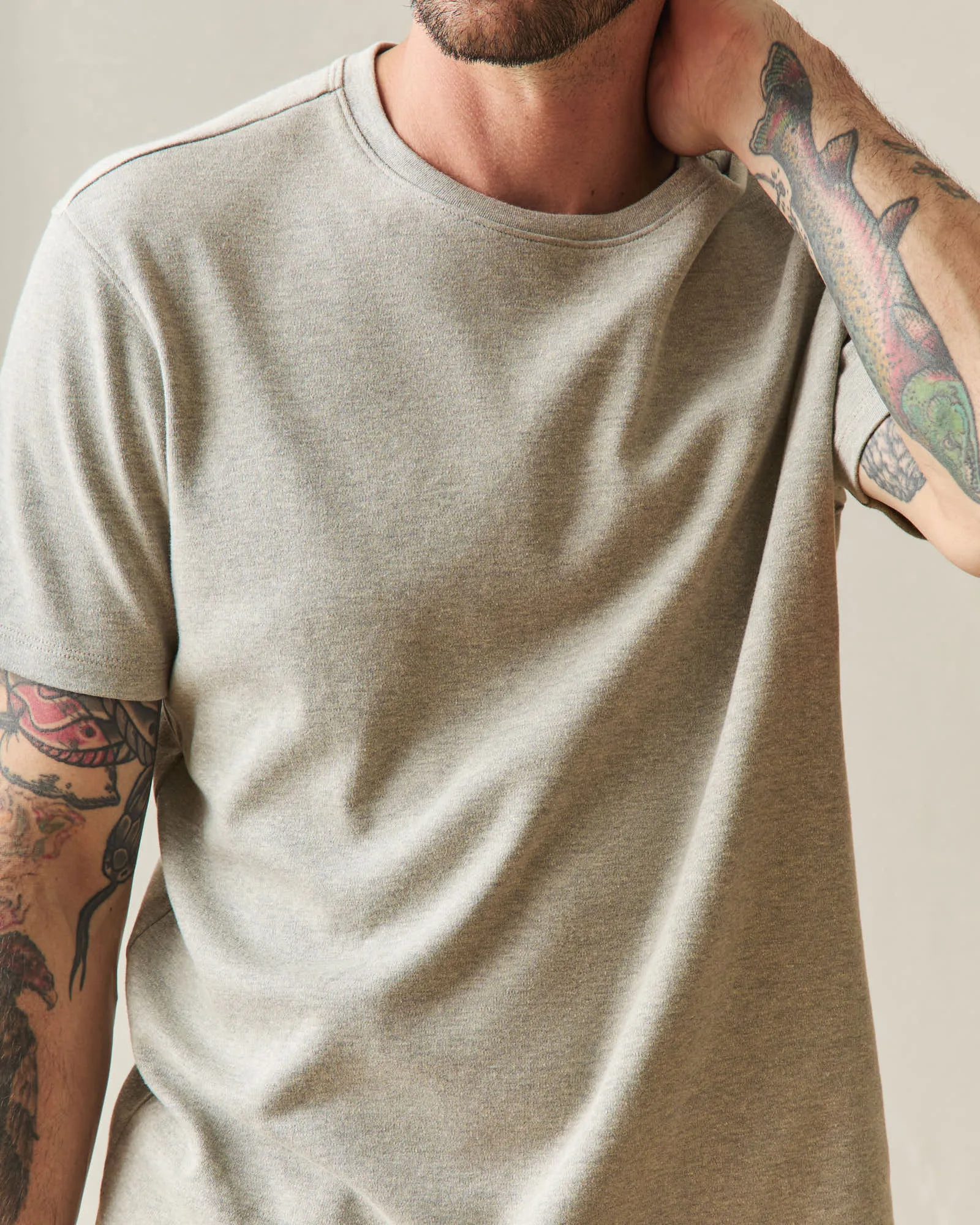 Men's Brushed Tee - Sand Shell Heather sold by American Giant product image thumbnail 3