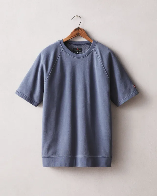 Men's French Terry Tee - Vintage Crown Blue made by American Giant