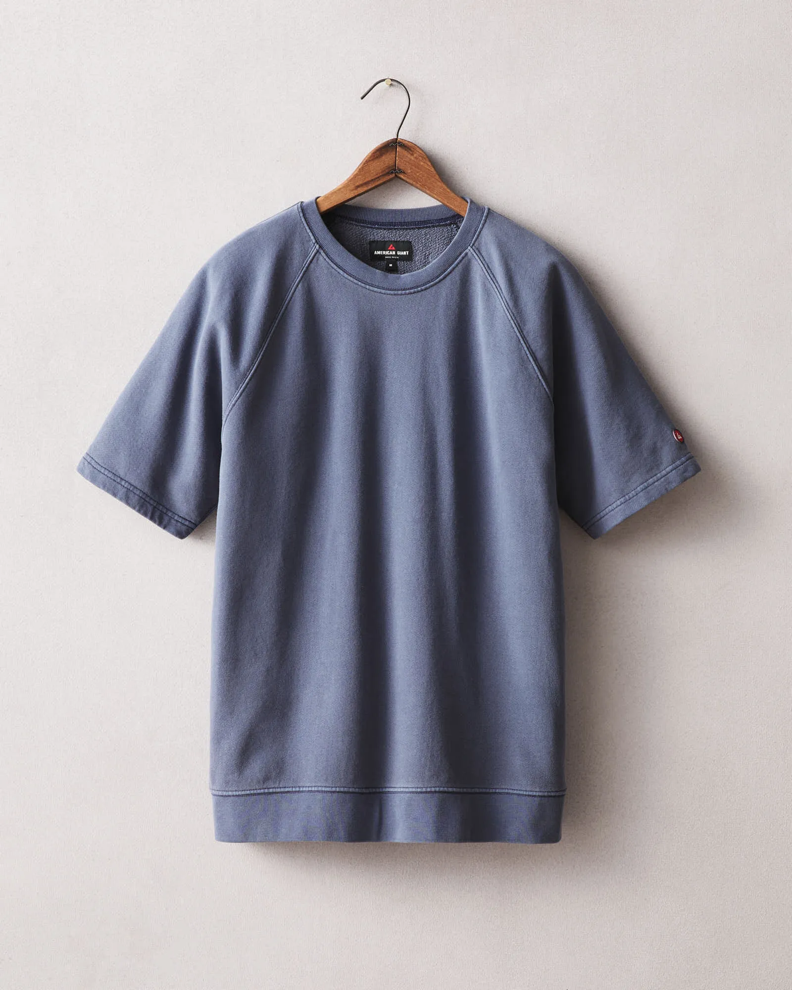 Men's French Terry Tee - Vintage Crown Blue sold by American Giant