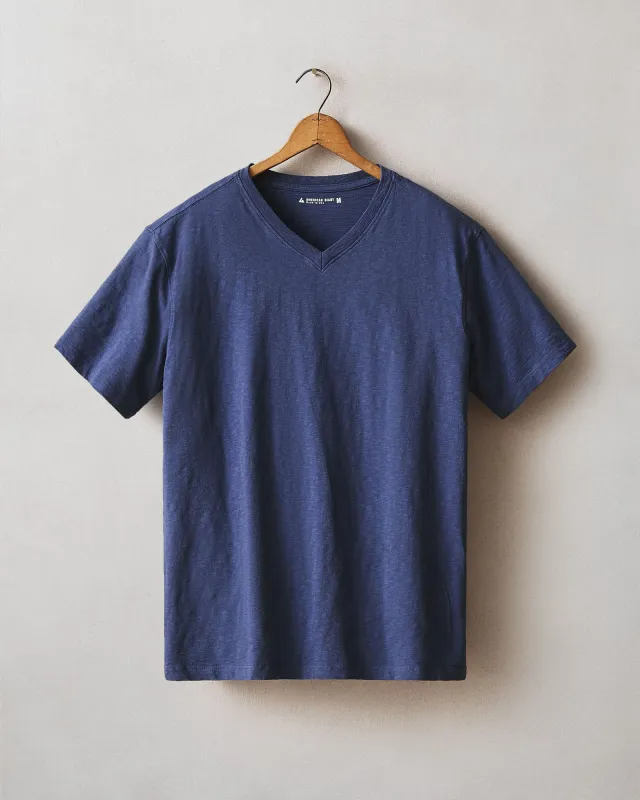 Men's Premium Slub V-Neck Tee - Patriot Blue made by American Giant
