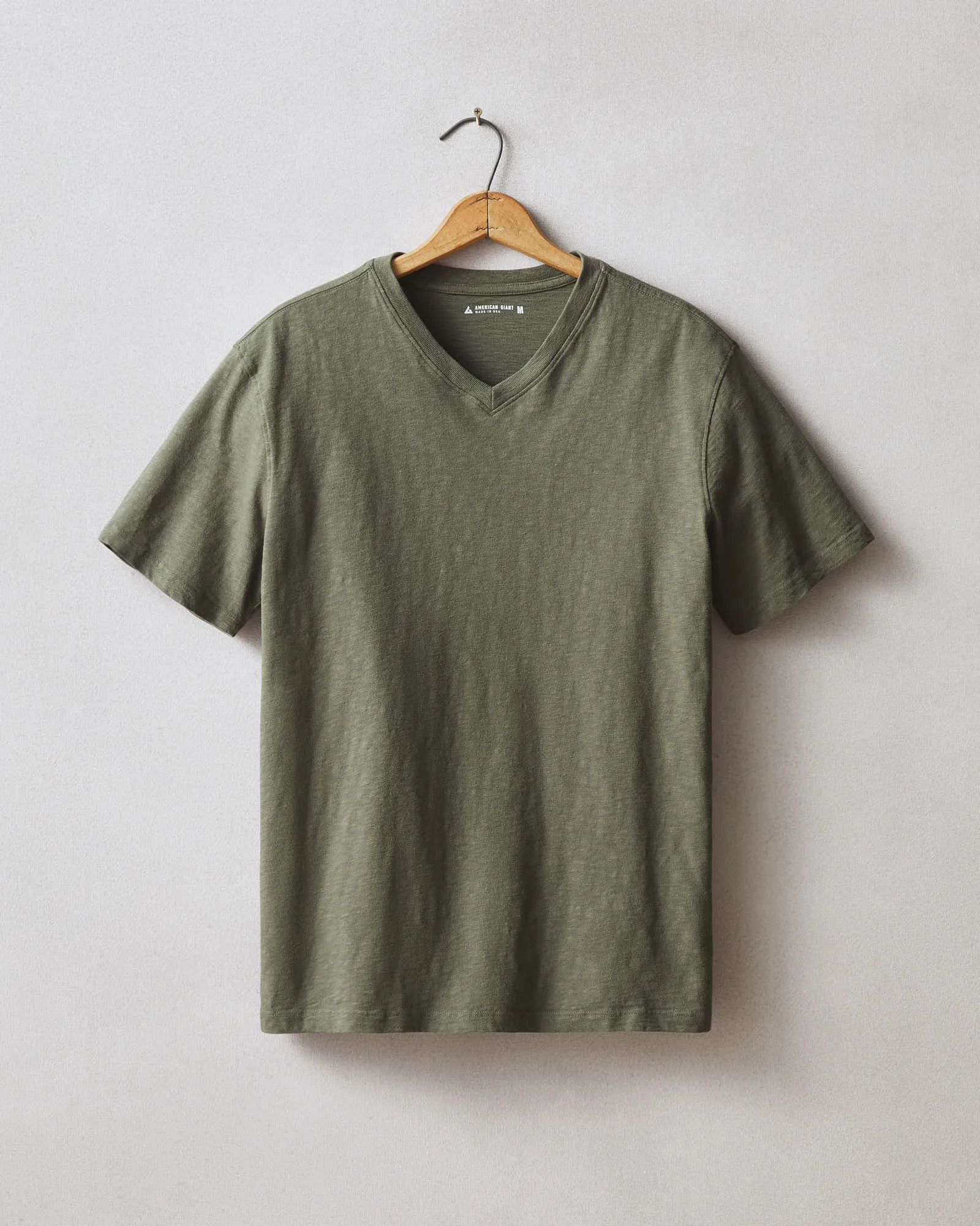 Men's Premium Slub V-Neck Tee - Olive Night sold by American Giant