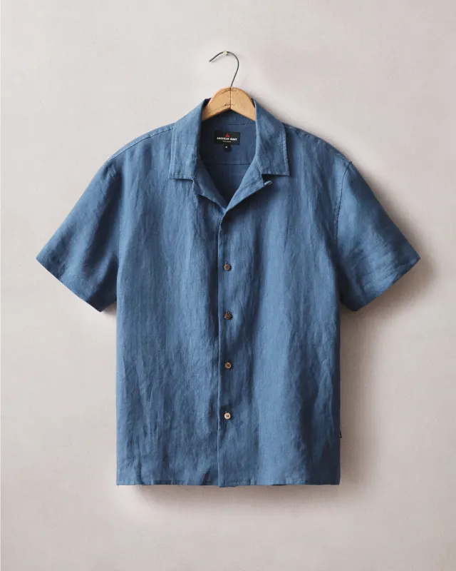 Men's Camp Shirt - Ensign Blue made by American Giant