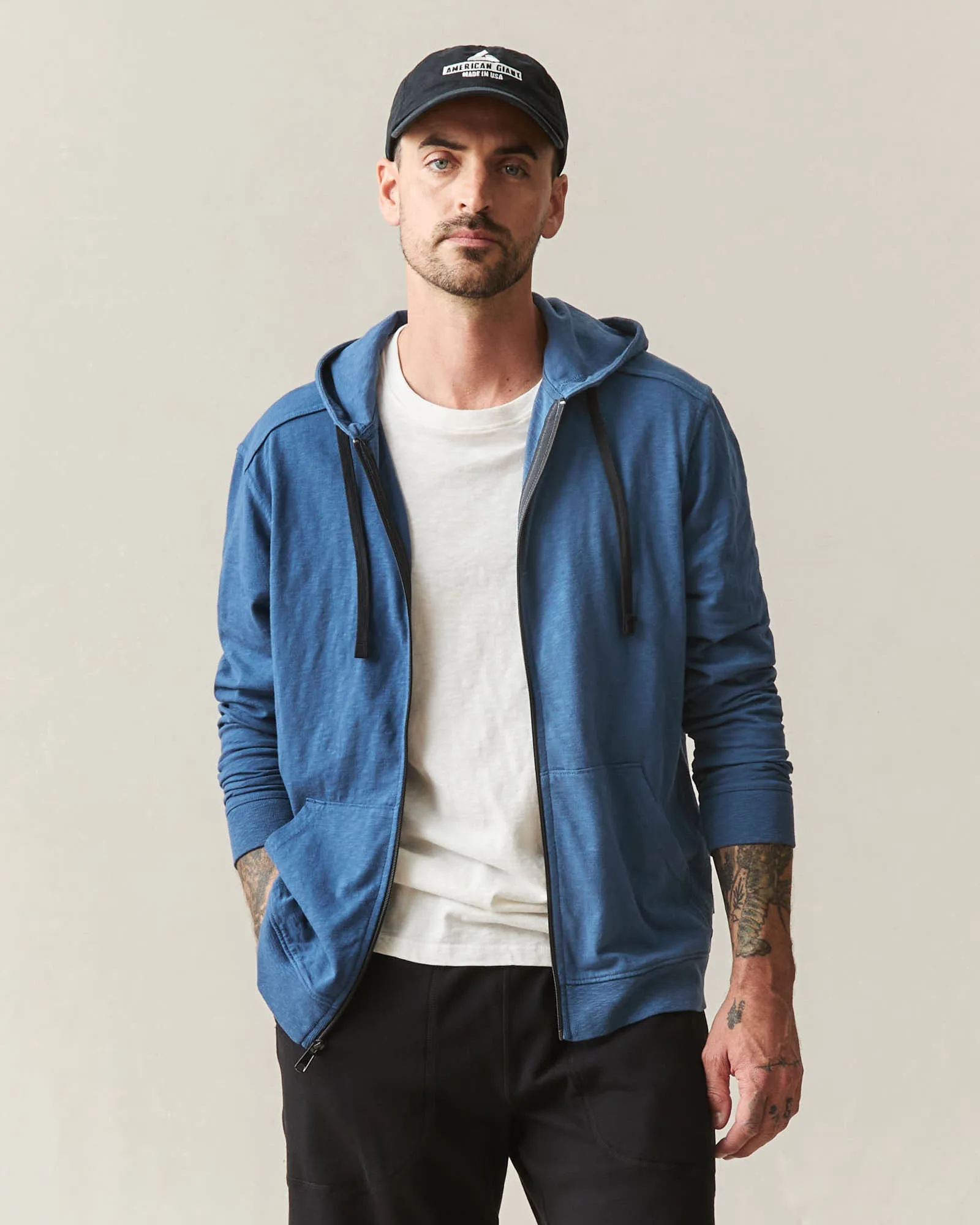 Men's Premium Slub Full Zip - Ensign Blue sold by American Giant product image thumbnail 2