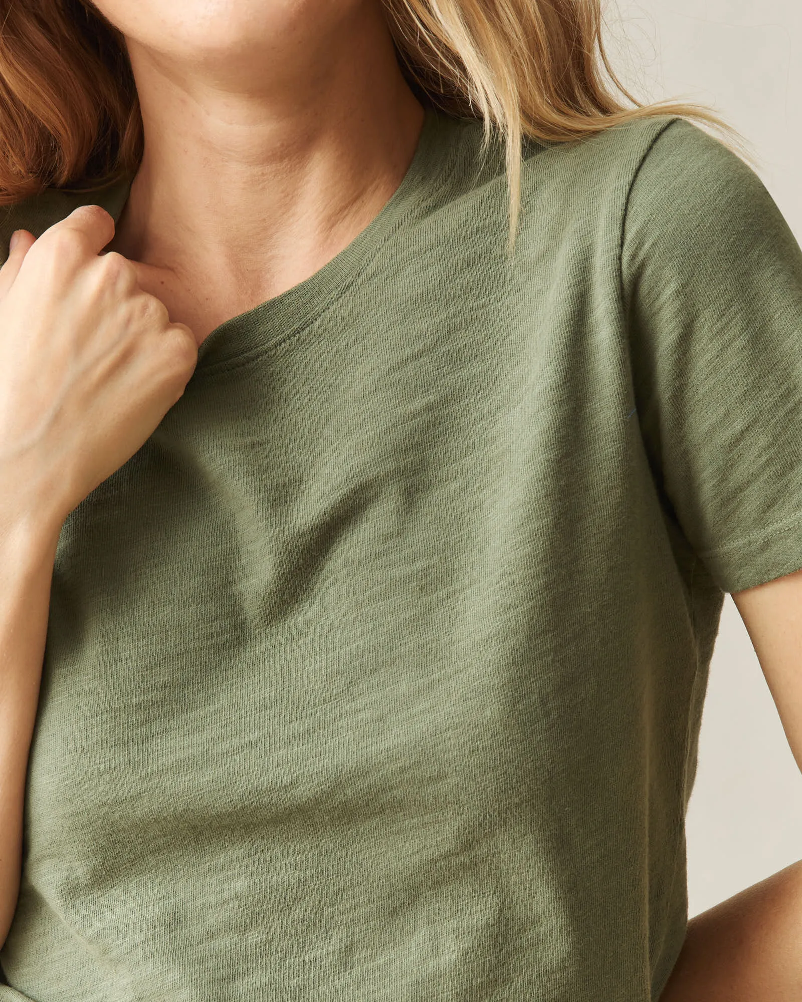 Women's Premium Slub Crew Tee - Olvine sold by American Giant product image thumbnail 4