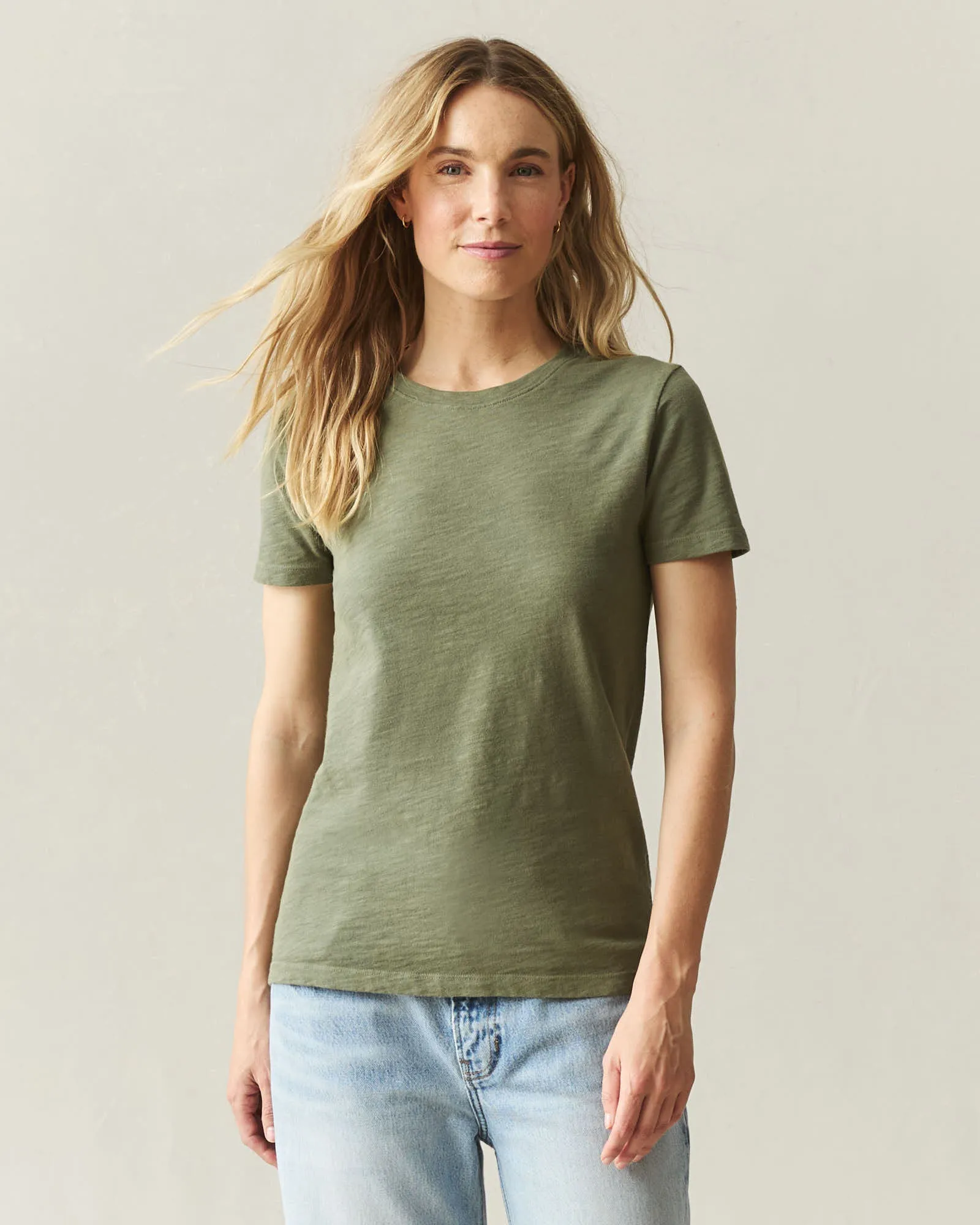 Women's Premium Slub Crew Tee - Olvine sold by American Giant product image thumbnail 2