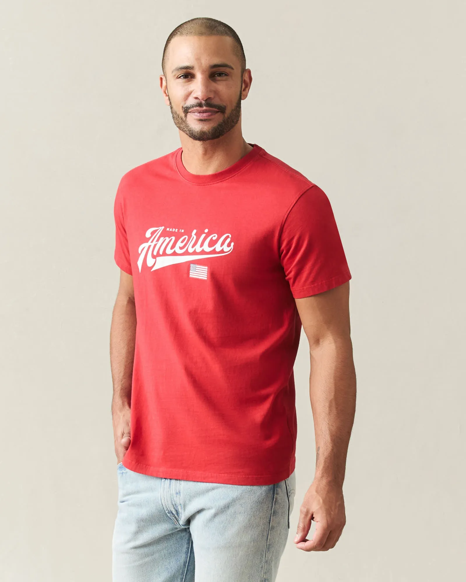 Unisex American Made Tee - Pompeian Red sold by American Giant