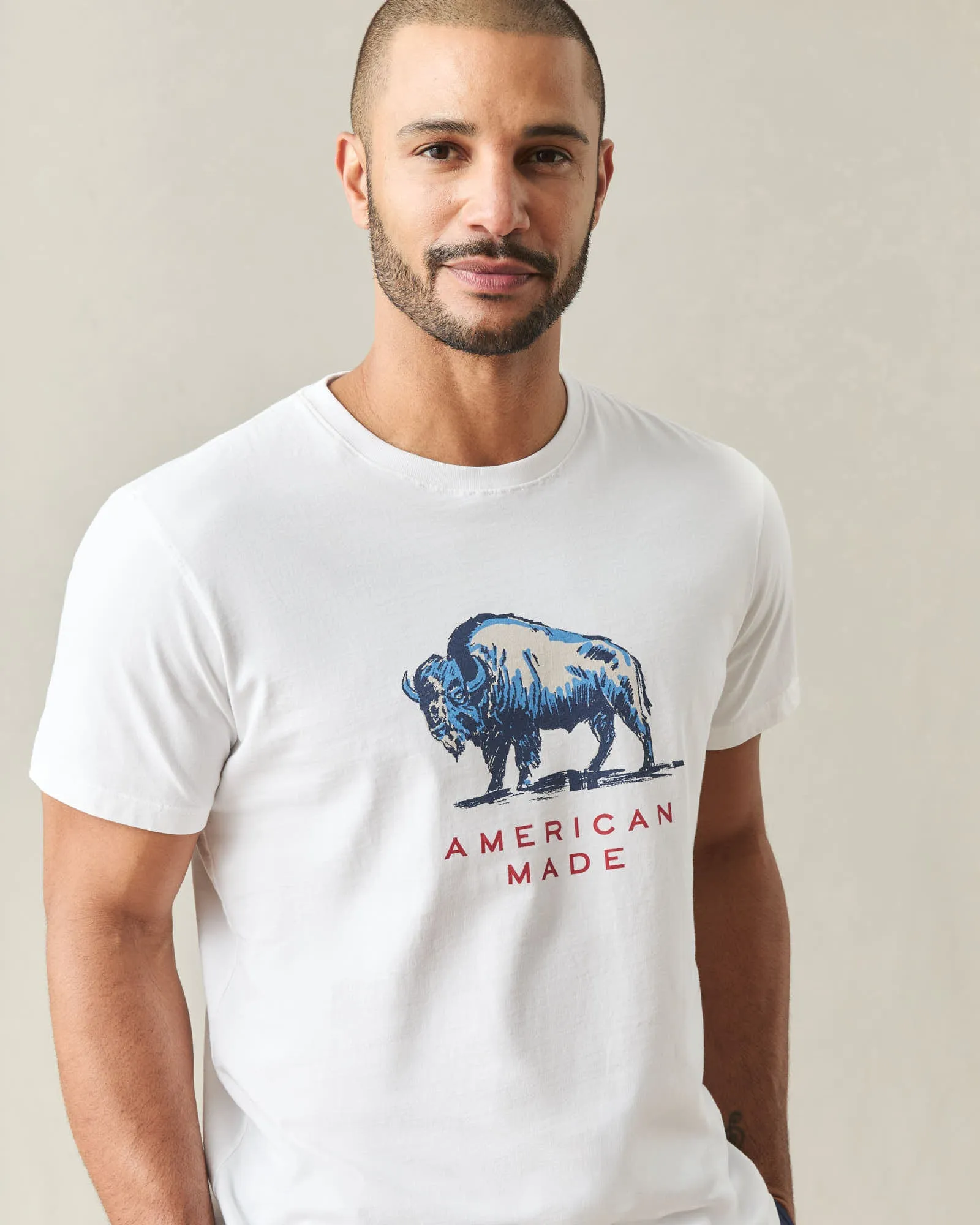 Unisex Bison Tee - White sold by American Giant product image thumbnail 4