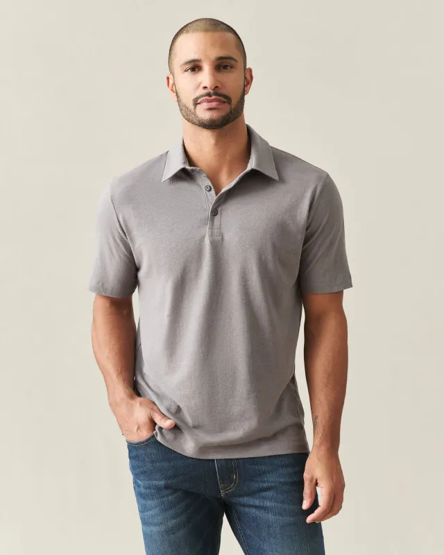 Men's Hemp Polo - Steel Grey made by American Giant