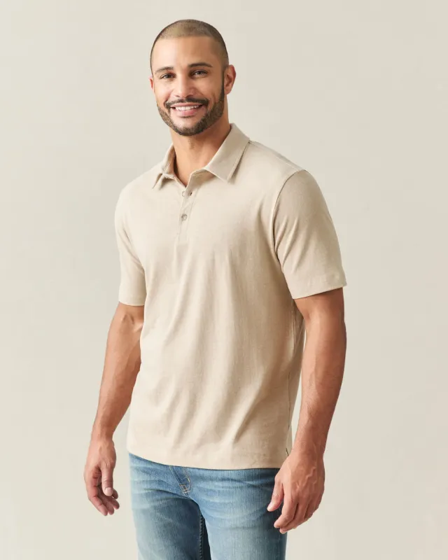 Men's Hemp Polo - Plaza Taupe made by American Giant