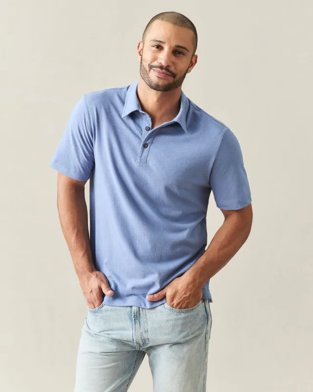 Men's Hemp Polo - Colony Blue made by American Giant