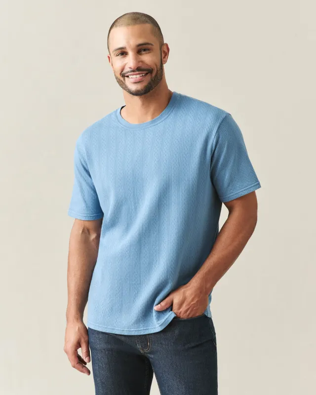Men's Pointelle Crew Tee - Stellar made by American Giant
