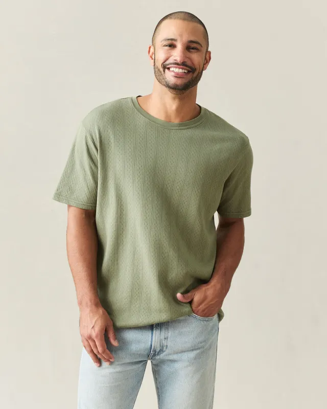 Men's Pointelle Crew Tee - Olvine made by American Giant