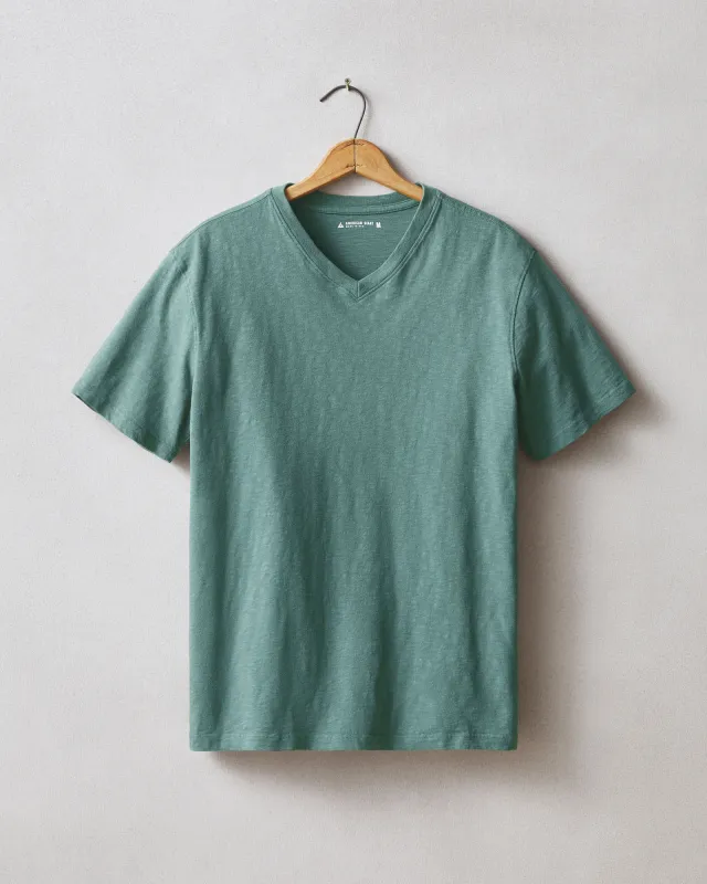 Men's Premium Slub V-Neck Tee - Bristol Blue made by American Giant