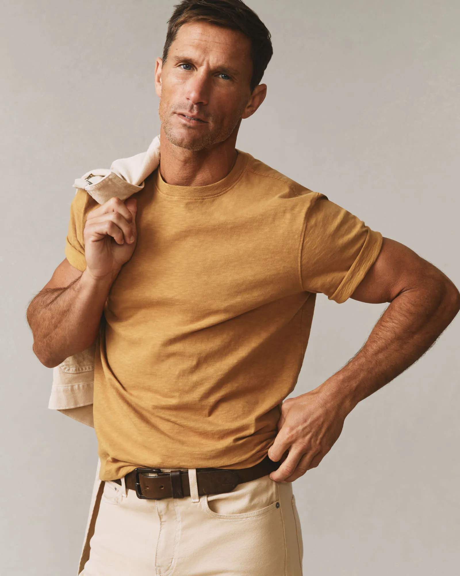Men's Premium Slub Crew Tee - Golden Apricot sold by American Giant product image thumbnail 5