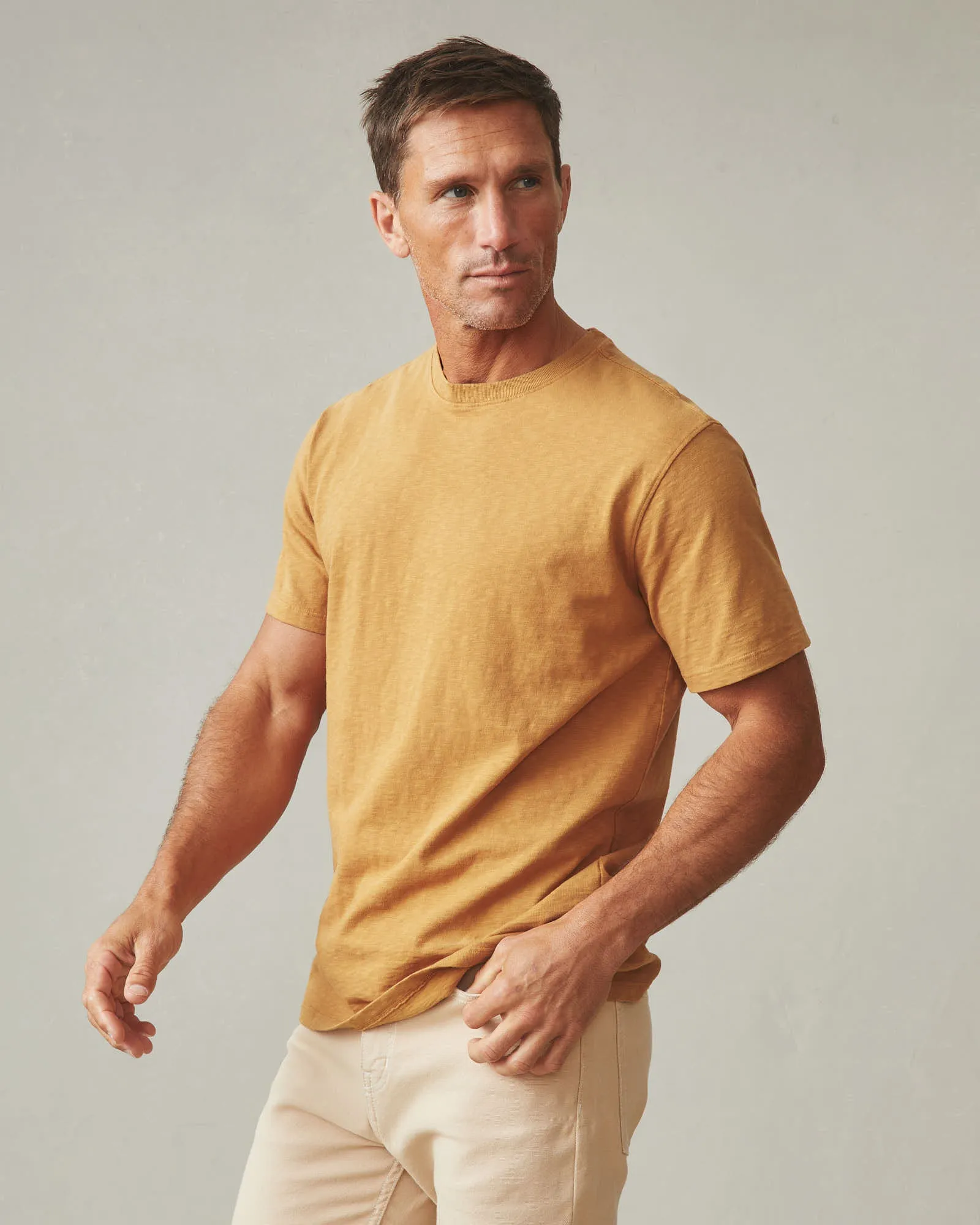 Men's Premium Slub Crew Tee - Golden Apricot sold by American Giant product image thumbnail 2