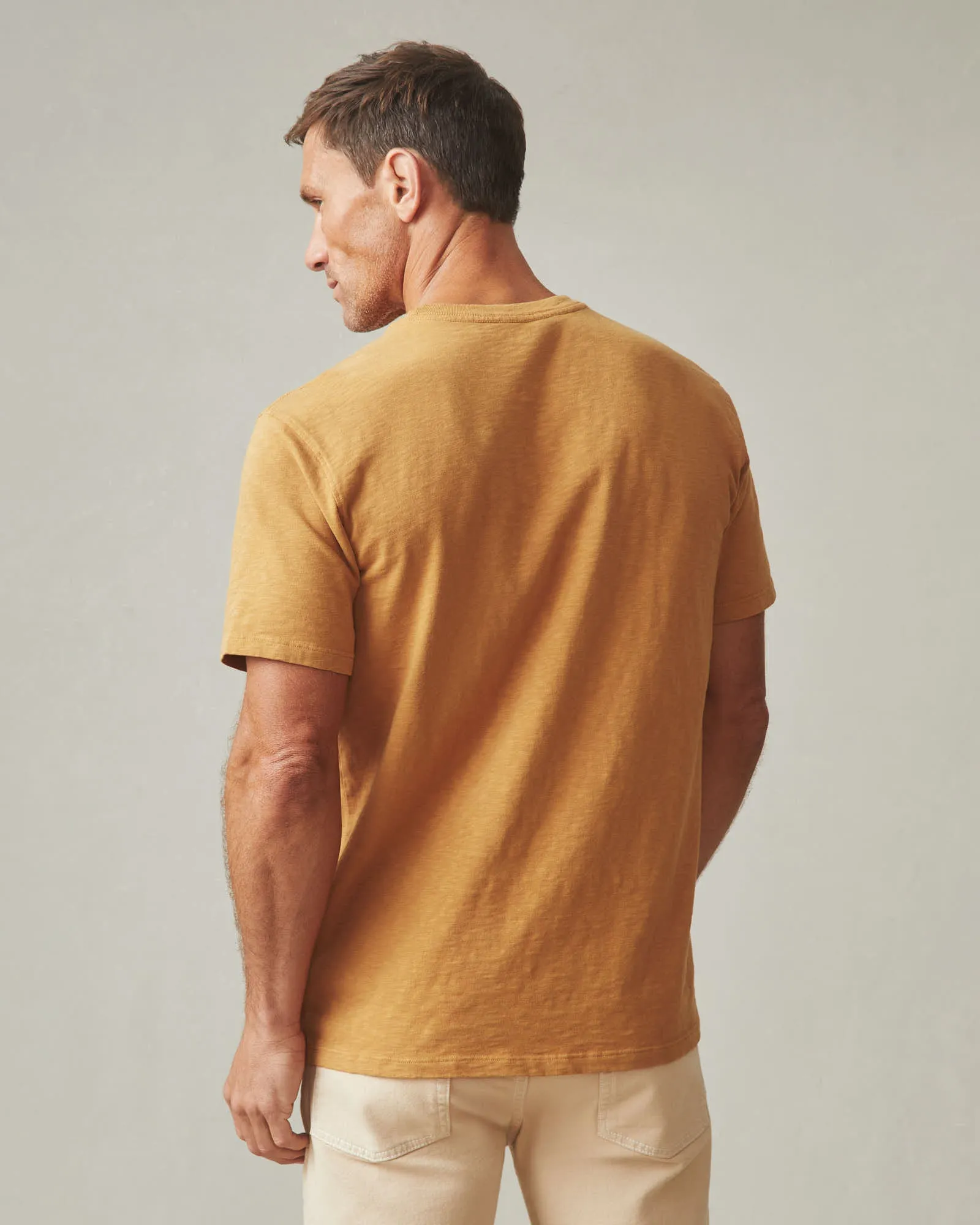 Men's Premium Slub Crew Tee - Golden Apricot sold by American Giant product image thumbnail 3
