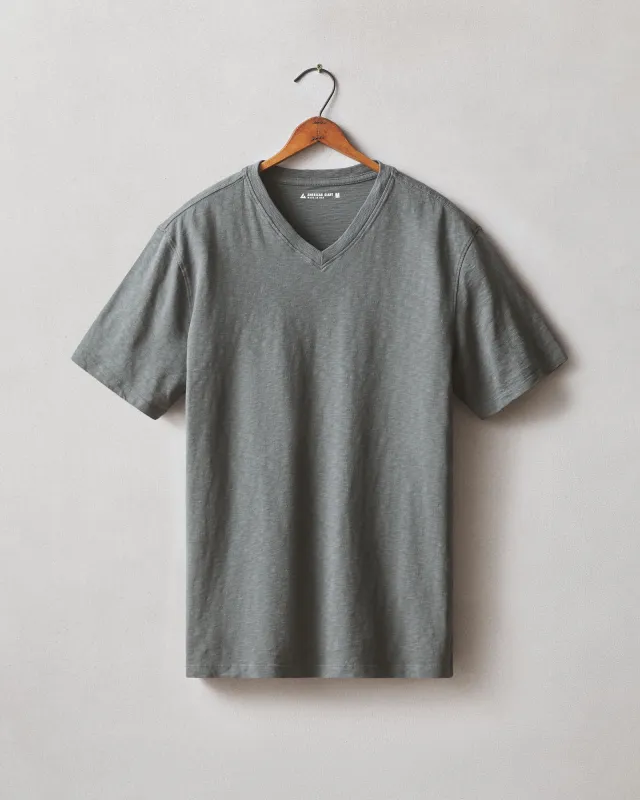 Men's Premium Slub V-Neck Tee - Slate made by American Giant