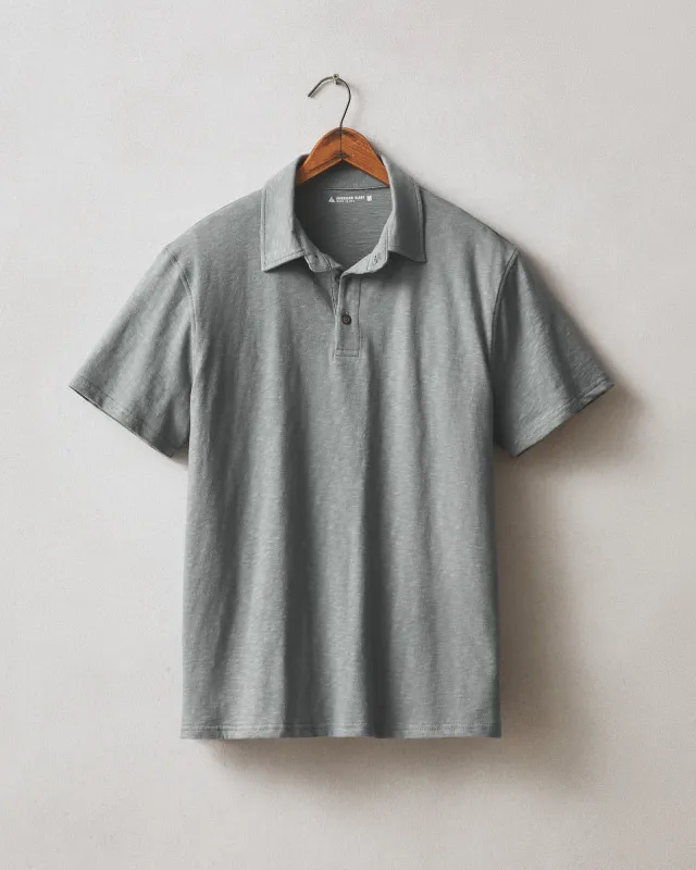 Men's Short Sleeve Premium Slub Polo - Steel Grey made by American Giant