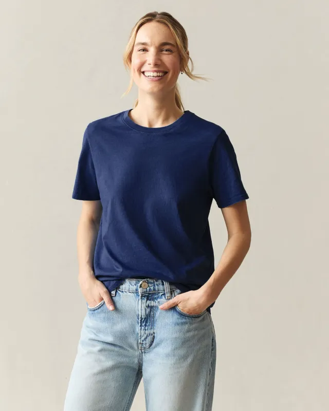 Women's Cotton Crew Tee - Carolina Blue made by American Giant