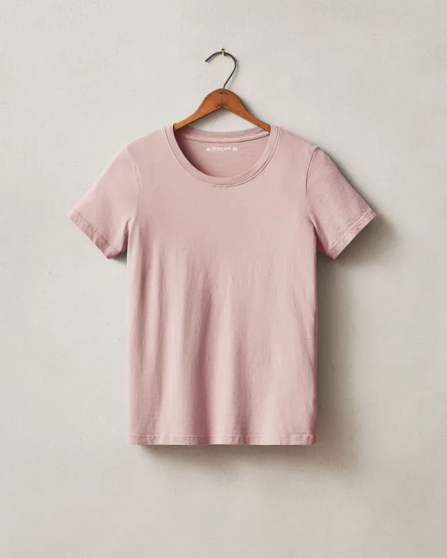 Women's Cotton Crew Tee - Powder Pink made by American Giant