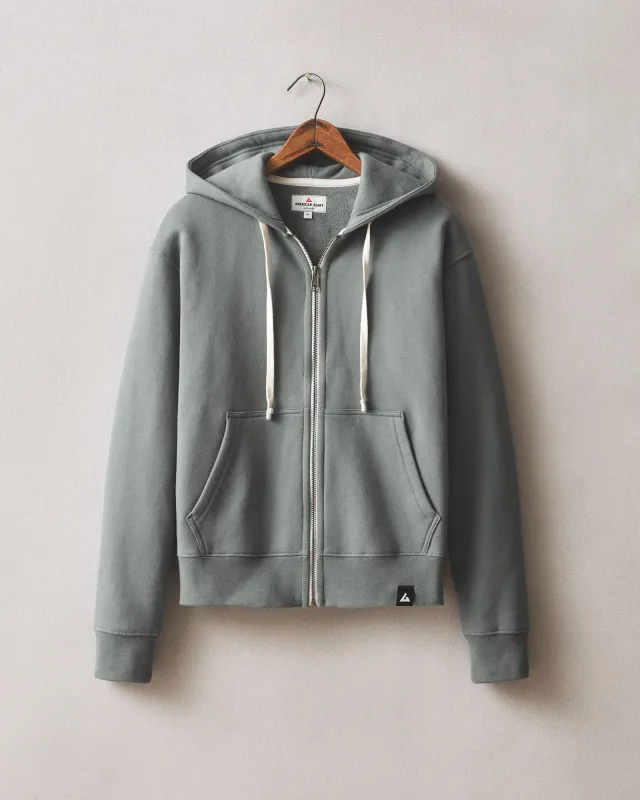 Women's Midweight Full Zip - Slate made by American Giant