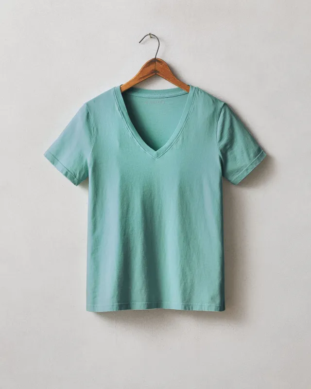 Women's Cotton V-Neck Tee - Oil Blue made by American Giant