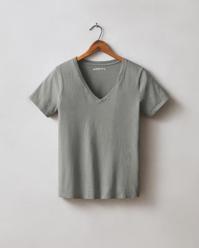 Women's Cotton V-Neck Tee - Griffin made by American Giant