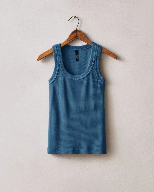 Women's Rib Tank - Ensign Blue made by American Giant