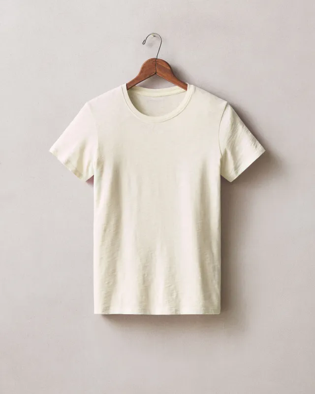 Women's Premium Slub Crew Tee - Cream made by American Giant