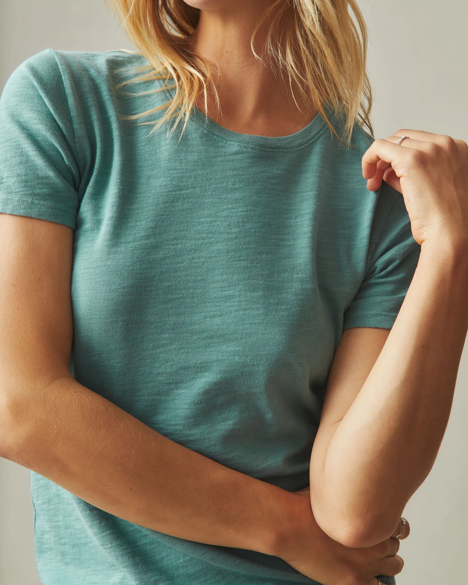 Women's Premium Slub Crew Tee - Oil Blue sold by American Giant product image thumbnail 4