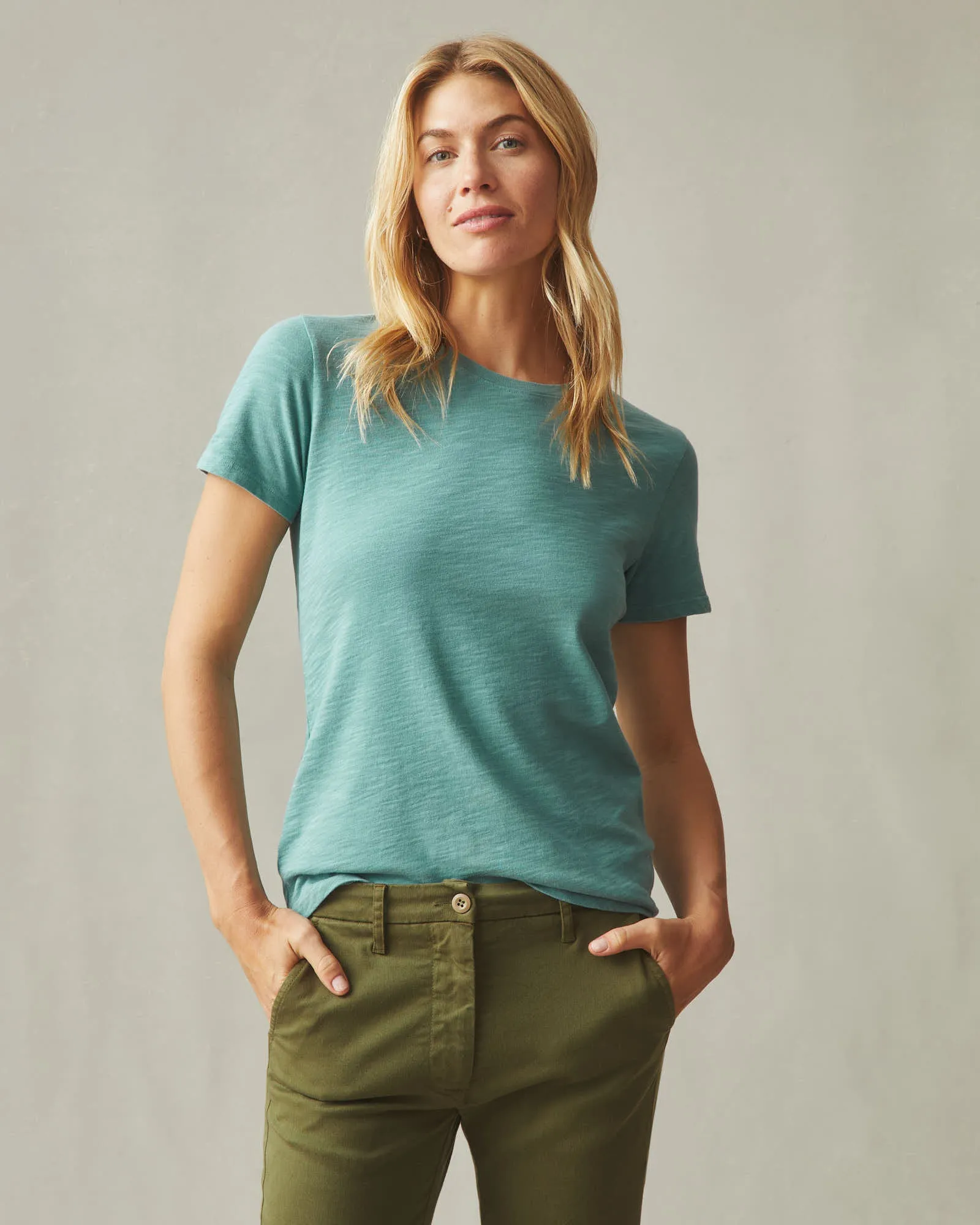 Women's Premium Slub Crew Tee - Oil Blue sold by American Giant product image thumbnail 2